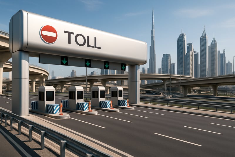 Modern toll road infrastructure in Dubai
